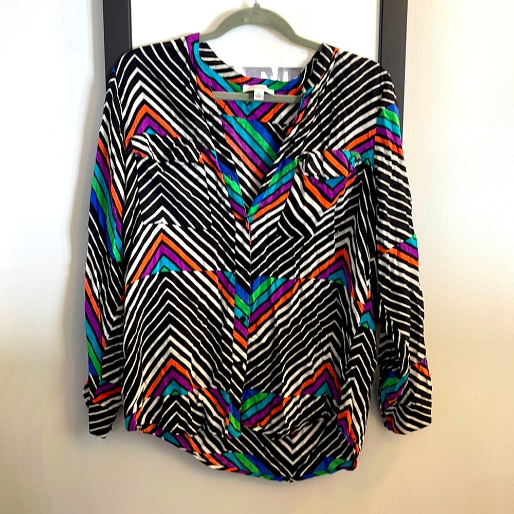 Calvin Klein size extra large, multicolor button up blouse